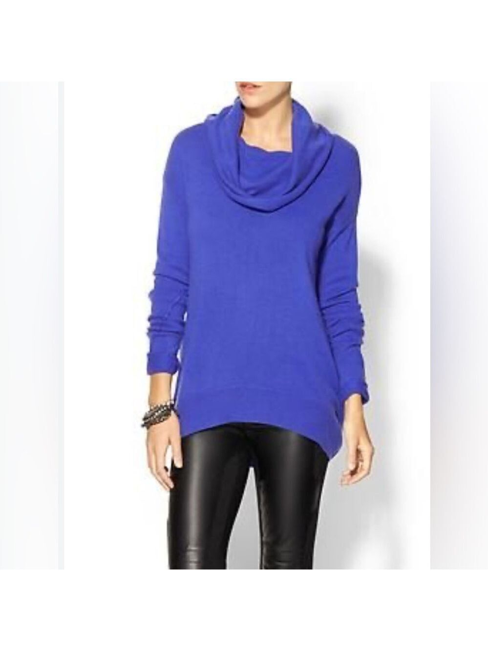 Joie Cashmere Wool Cowl Neck Sweater SZ M Purple